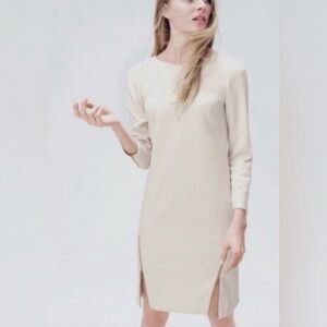 J. Crew Collection Shift Dress Long Sleeve Zipper‎ Detail Career Minimalist